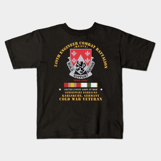 249th Engineer Bn - Gerzewski Barracks - Karlsruhe, GE w COLD SVC X 300 Kids T-Shirt by twix123844